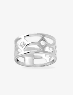 Bague argent 925 ‰ avec oxydes de zirconium motif fantaisie SO OR
