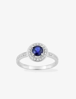 Bague argent 925 ‰ rhodié avec oxydes de zirconium blancs et bleu SO OR