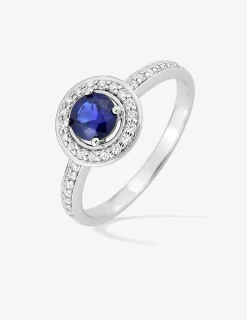 Bague argent 925 ‰ rhodié avec oxydes de zirconium blancs et bleu SO OR