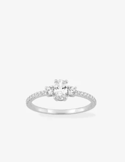 Bague argent 925 ‰ rhodié avec oxydes de zirconium blancs SO OR