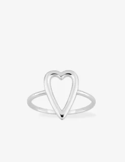 Bague argent 925 ‰ rhodié en forme de cœur SO OR