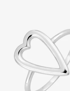 Bague argent 925 ‰ rhodié en forme de cœur SO OR