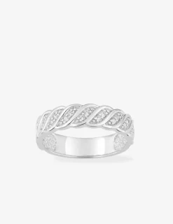 Bague argent 925 ‰ rhodié et oxydes de zirconium fantaisie SO OR