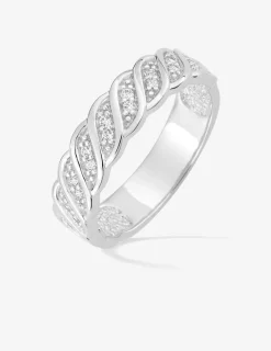 Bague argent 925 ‰ rhodié et oxydes de zirconium fantaisie SO OR