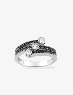 Bague argent 925 ‰ rhodié et oxydes de zirconium SO OR