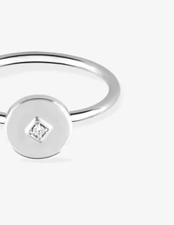 Bague argent 925 ‰ rhodié et oxyde de zirconium ronde SO OR