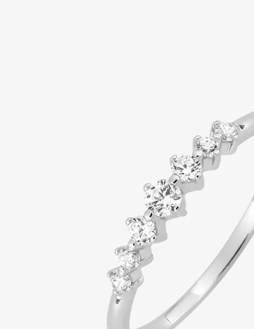 Bague argent 925 ‰ rhodié et oxydes de zirconium blancs SO OR