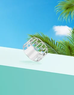 Bague argent 925 ‰ rhodié motif circulaire SO OR