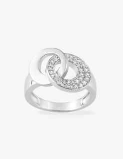 Bague argent 925‰ détail menottes avec oxyde blanc SO OR