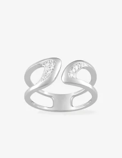 Bague argent 925‰ détail oxyde blanc ajustable SO OR