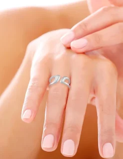 Bague argent 925‰ détail oxyde blanc ajustable SO OR