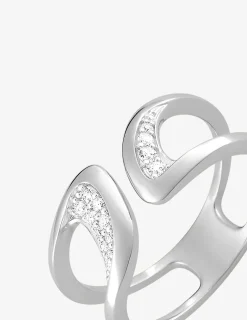 Bague argent 925‰ détail oxyde blanc ajustable SO OR