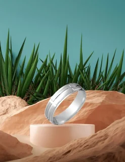 Bague argent 925‰ gris rayures fines SO OR