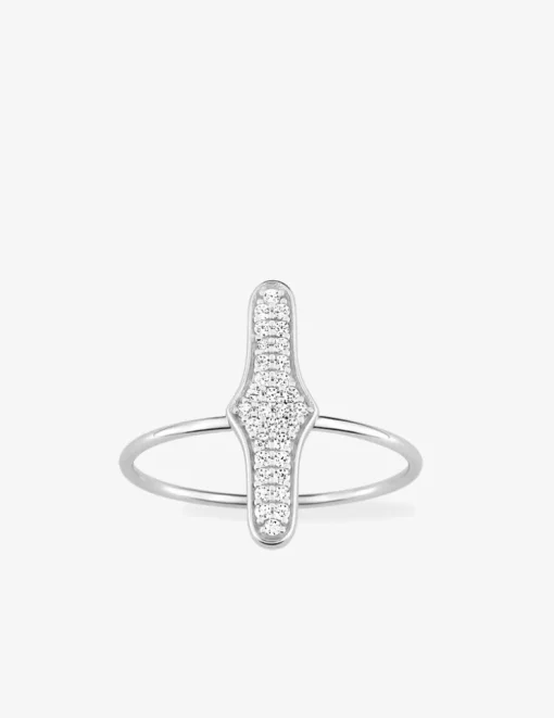 Bague argent 925‰ oxyde blanc ovale fantaisie SO OR