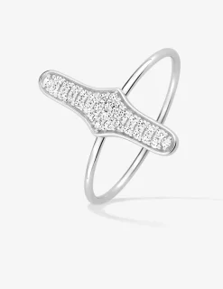 Bague argent 925‰ oxyde blanc ovale fantaisie SO OR
