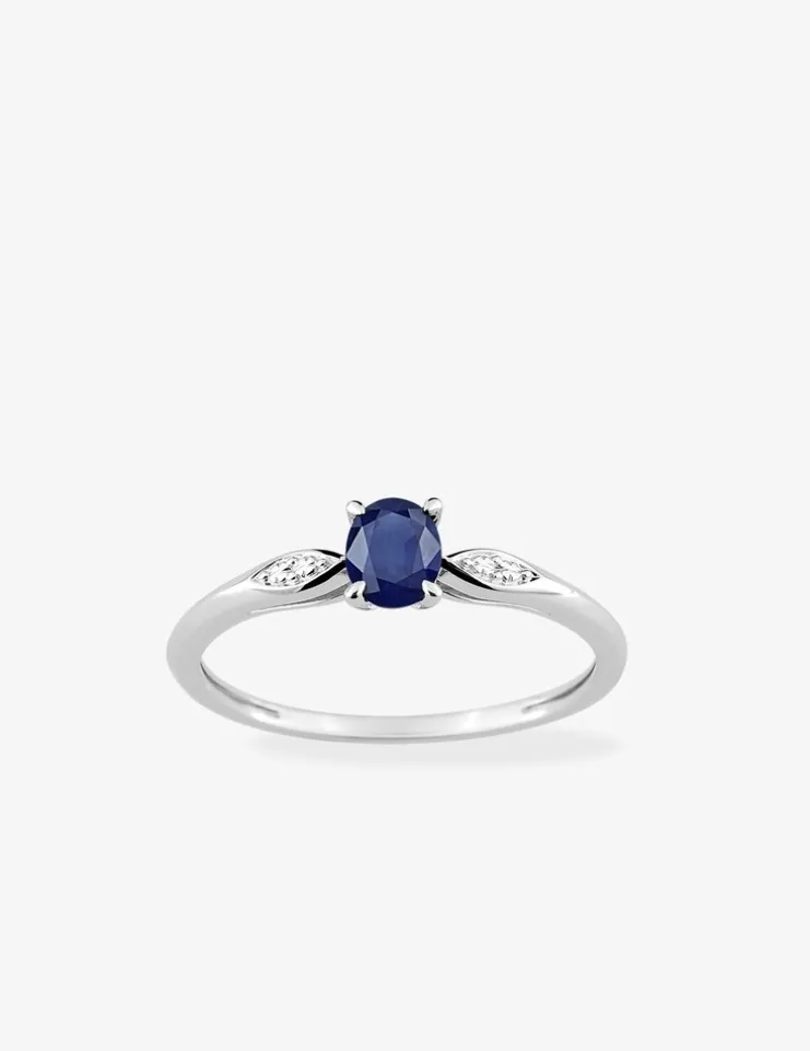 Bague argent 925‰ oxyde bleu serti griffes style solitaire fantaisie SO OR