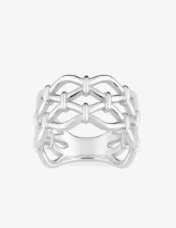 Bague argent 925‰ rhodié effet filet SO OR