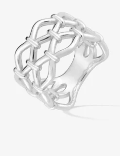 Bague argent 925‰ rhodié effet filet SO OR