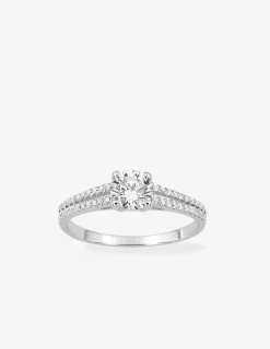 Bague argent 925‰ rhodié et oxyde de zirconium 6 mm accompagné SO OR