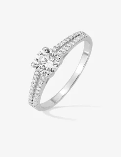 Bague argent 925‰ rhodié et oxyde de zirconium 6 mm accompagné SO OR