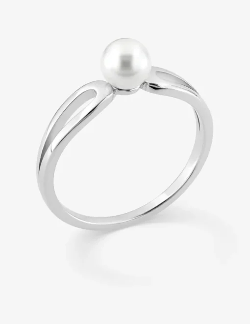 Bague argent 925‰ rhodié et perle 5 mm SO OR