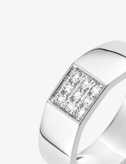 Bague argent 925‰ rhodié rectangle oxydes de zirconium SO OR
