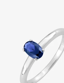 Bague argent 925‰ style solitaire oxyde bleu serti griffes SO OR