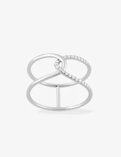 Bague argent blanc 925 ‰ rhodié empierrée SO OR