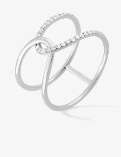 Bague argent blanc 925 ‰ rhodié empierrée SO OR