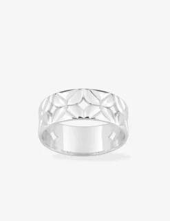 Bague argent gris rhodié 925‰ motif mosaïque fantaisie SO OR