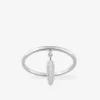 Bague argent rhodié 925 ‰ breloque plume SO OR