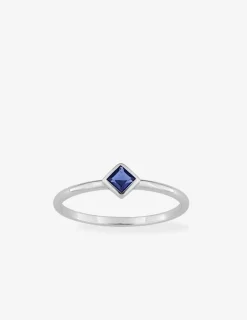 Bague argent rhodié 925 ‰ et oxyde de zirconium bleu SO OR