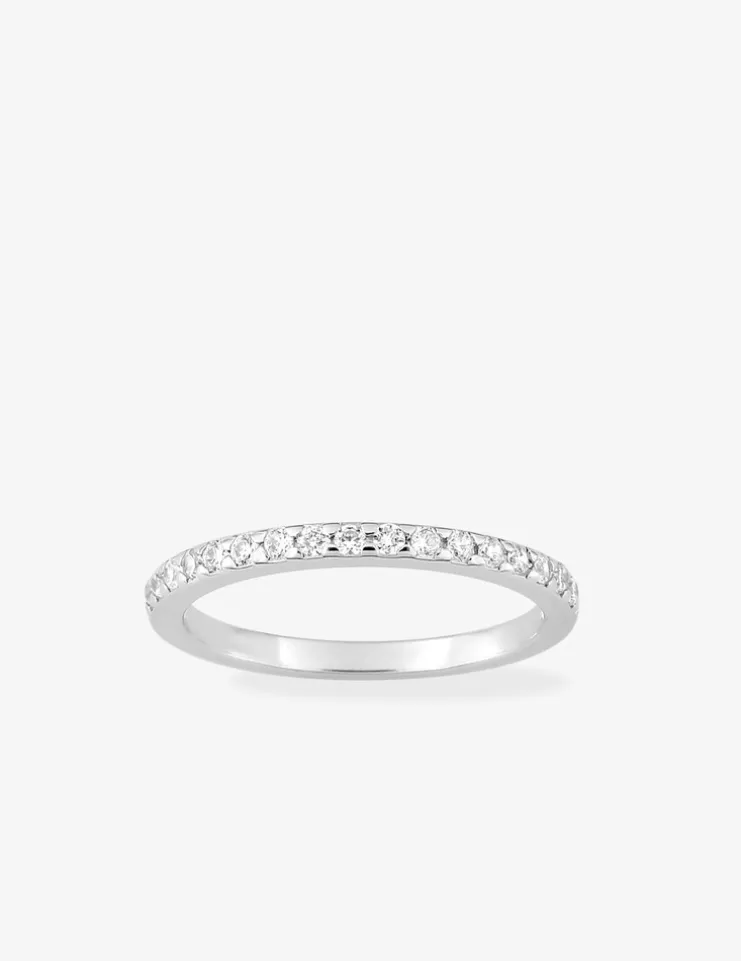 Bague argent rhodié 925 ‰ et oxyde de zirconium 1 mm SO OR