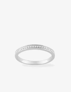 Bague argent rhodié 925 ‰ et oxyde de zirconium 0,5 mm SO OR