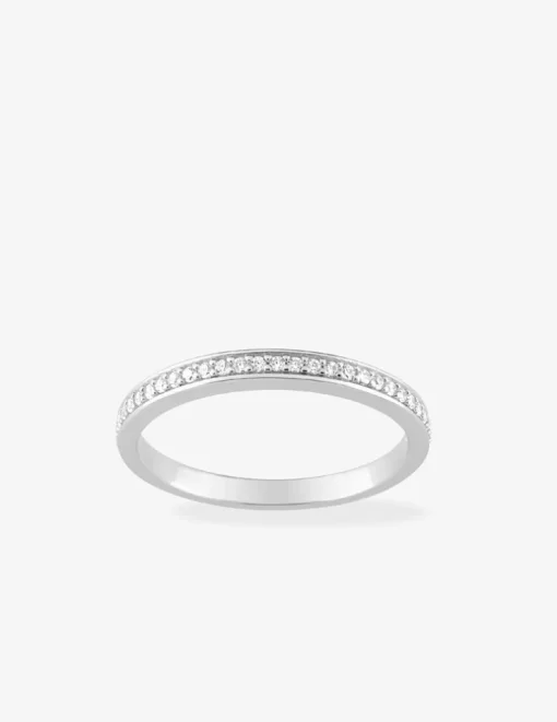 Bague argent rhodié 925 ‰ et oxyde de zirconium 0,5 mm SO OR