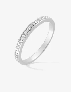 Bague argent rhodié 925 ‰ et oxyde de zirconium 0,5 mm SO OR