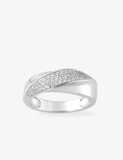 Bague argent rhodié 925 ‰ et pavage oxyde de zirconium SO OR