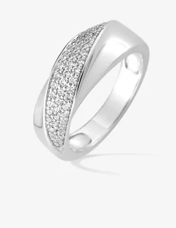 Bague argent rhodié 925 ‰ et pavage oxyde de zirconium SO OR