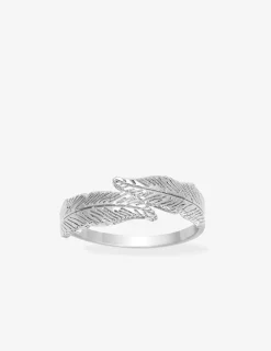 Bague argent rhodié 925 ‰ plume SO OR