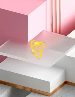 Bague Art déco motif or jaune 750‰ SO OR