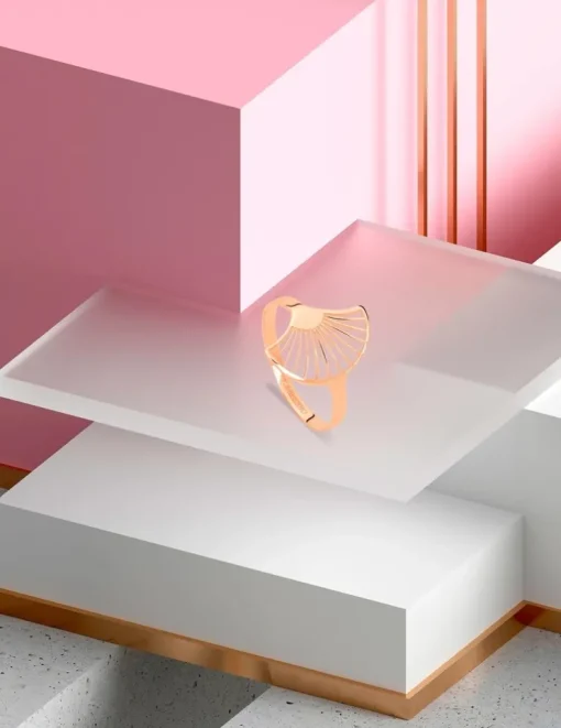 Bague Art déco motif or rose 750‰ SO OR