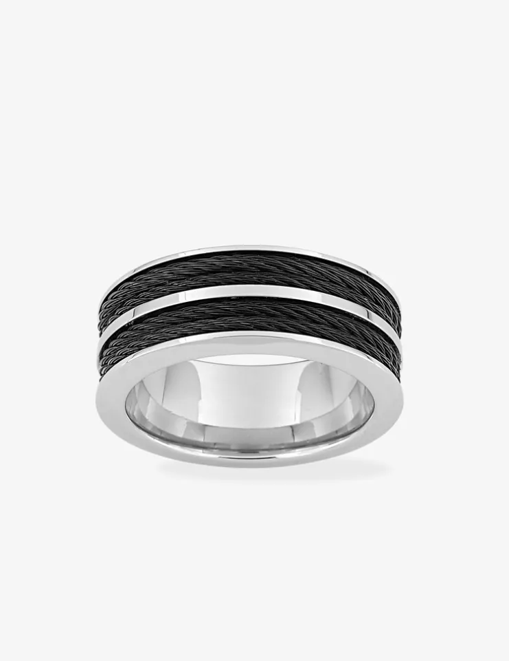 Bague bicolore acier pour homme SO OR