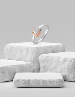 Bague bicolore argent 925 ‰, tout métal SO OR