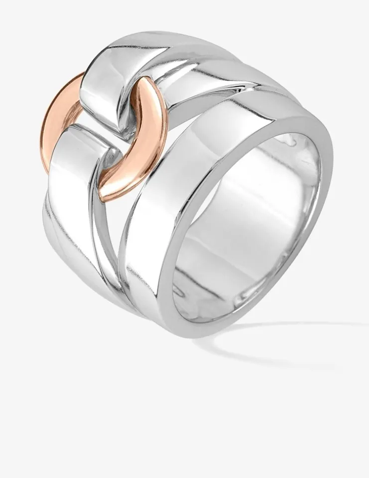Bague bicolore argent 925 ‰, tout métal, fantaisie SO OR