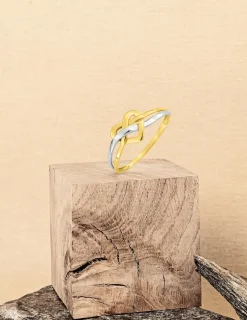 Bague bicolore cœur or jaune 375 ‰ SO OR