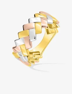 Bague bicolore en or jaune 750 ‰ et rhodium SO OR