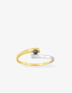 Bague bicolore or 375‰ et saphir SO OR