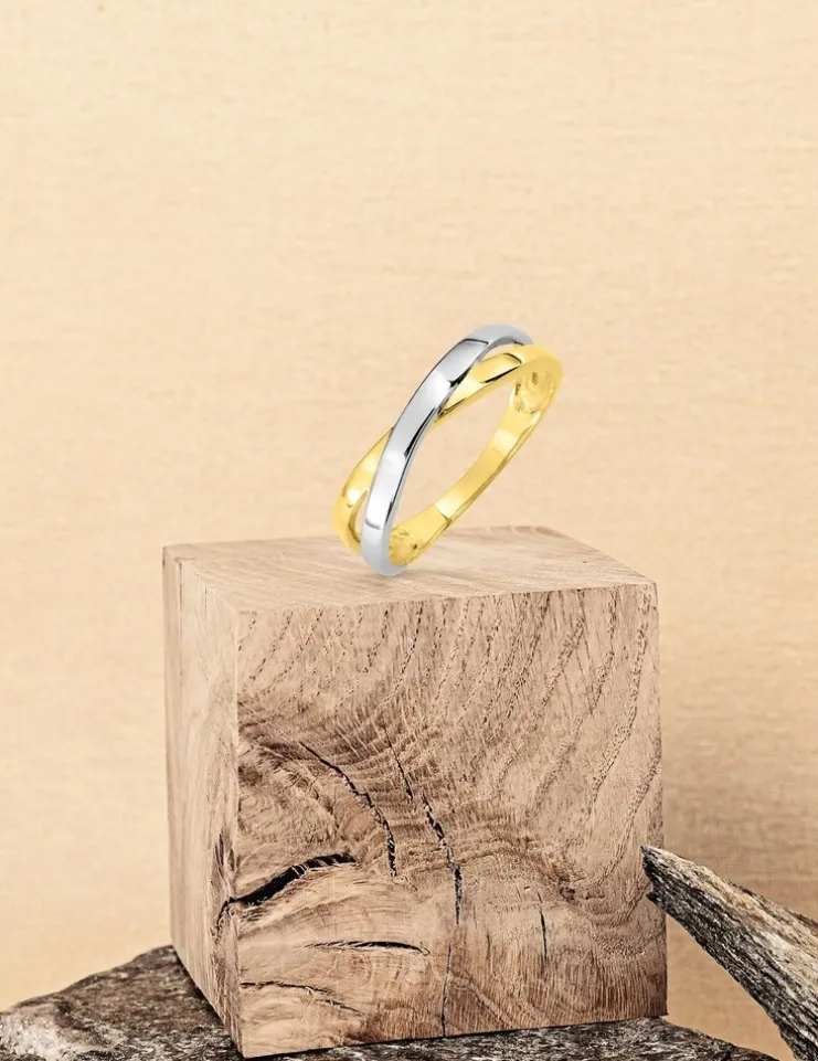 Bague bicolore or jaune 375 ‰ SO OR