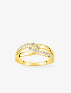 Bague boucles plaqué or et oxydes de zirconium SO OR