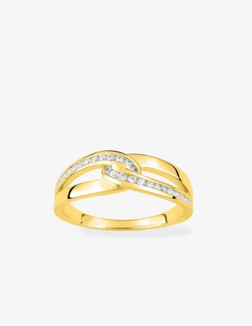 Bague boucles plaqué or et oxydes de zirconium SO OR